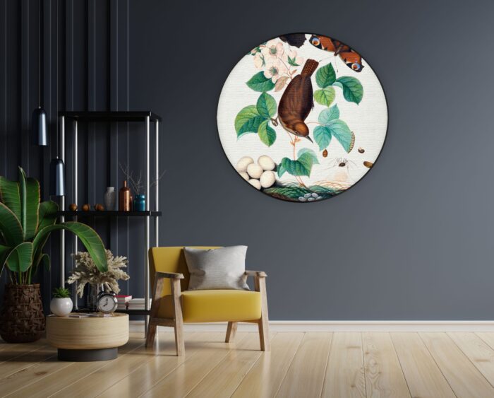 Akoestisch Schilderij Prent Natuur Vogel en Bloemen 03 Rond - Muurcirkel Template Vierkant Rond vintage 3 1 1 scaled 1