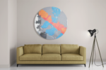 Schilderij Painted Canvas Rond – Muurcirkel Template TP Vierkant Rond Abstract 118 2 1 1