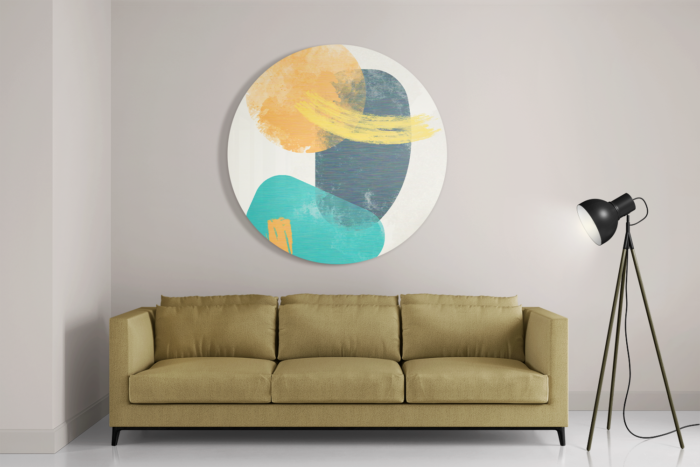 Schilderij Kleurrijk Abstract 01 Rond – Muurcirkel Template TP Vierkant Rond Abstract 43 2 1 1