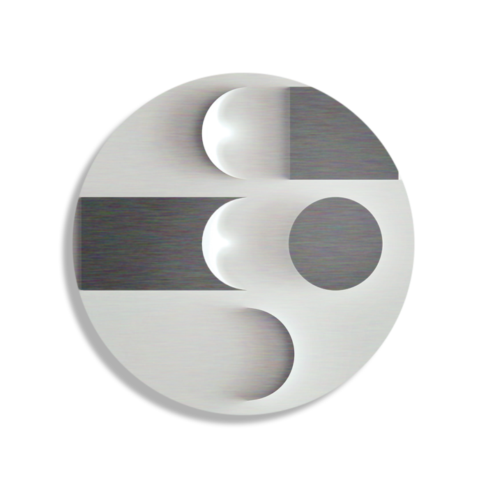 Schilderij Scandinavisch Wit met Zwart Element 02 Rond – Muurcirkel Template TP Vierkant Rond Abstract 62 1 1 1