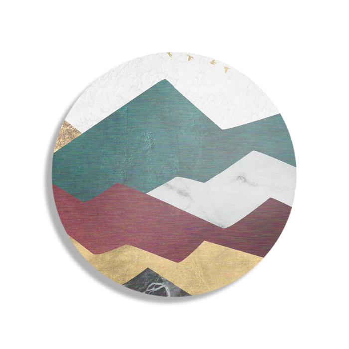Schilderij Kleurrijke Bergen 03 Rond – Muurcirkel Template TP Vierkant Rond Abstract 80 1 1 1