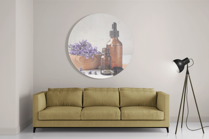 Schilderij Beautysallon Lavendel Marmer 01 Rond – Muurcirkel Template TP Vierkant Rond Beauty 12 2 1 1