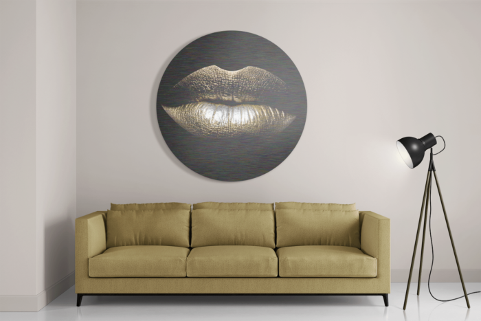 Schilderij Golden Lips Rond – Muurcirkel Template TP Vierkant Rond Lifestyle 3 2 1 1