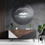 Schilderij Silver Lips Rond – Muurcirkel Template TP Vierkant Rond Lifestyle 4 3 1 1