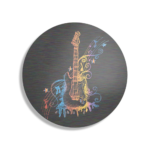 Schilderij Rock Gitaar Rond – Muurcirkel Template TP Vierkant Rond Muziek 21 1 1 1