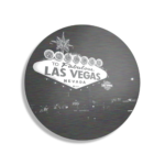 Schilderij Welcome to Fabulous Las Vegas Zwart Wit Rond – Muurcirkel Template TP Vierkant Rond Steden 30 1 1 1