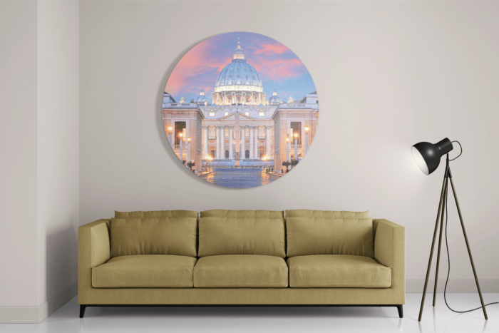 Schilderij Het Vaticaan Rond – Muurcirkel Template TP Vierkant Rond Steden 56 2 1 1