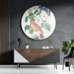 Schilderij Prent Natuur Vogel en Bloemen 01 Rond – Muurcirkel Template TP Vierkant Rond Vintage 1 3 1 1