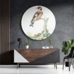 Schilderij Prent Natuur Vogel en Bloemen 15 Rond – Muurcirkel Template TP Vierkant Rond Vintage 15 3 1 1