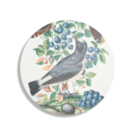 Schilderij Prent Natuur Vogel en Bloemen 06 Rond – Muurcirkel Template TP Vierkant Rond Vintage 6 1 1 1
