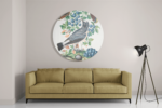 Schilderij Prent Natuur Vogel en Bloemen 06 Rond – Muurcirkel Template TP Vierkant Rond Vintage 6 2 1 1