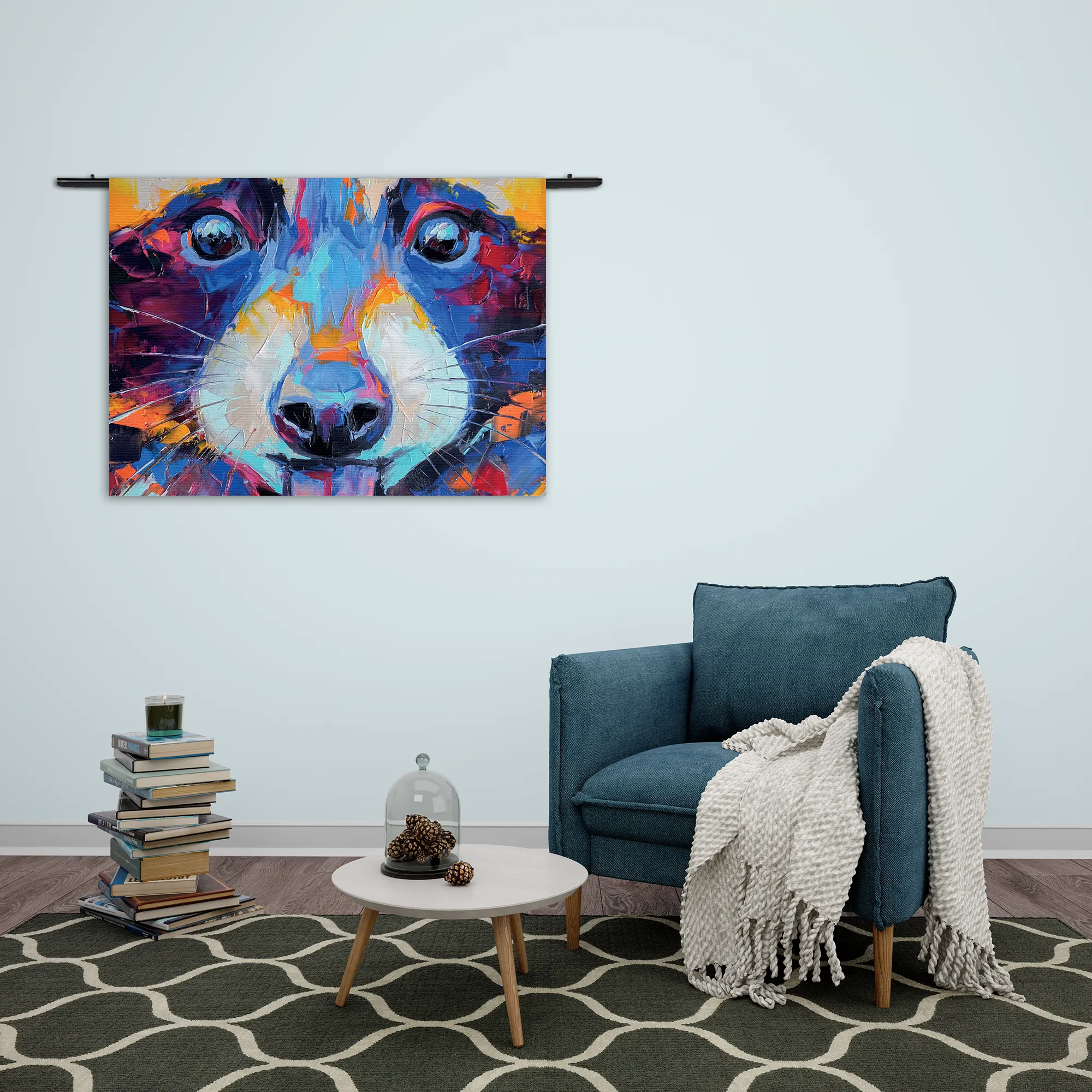 Wandkleed Vossenkop Kunst 02 Rechthoek Horizontaal Template 50 70 WK Horizontaal Abstract 102 2