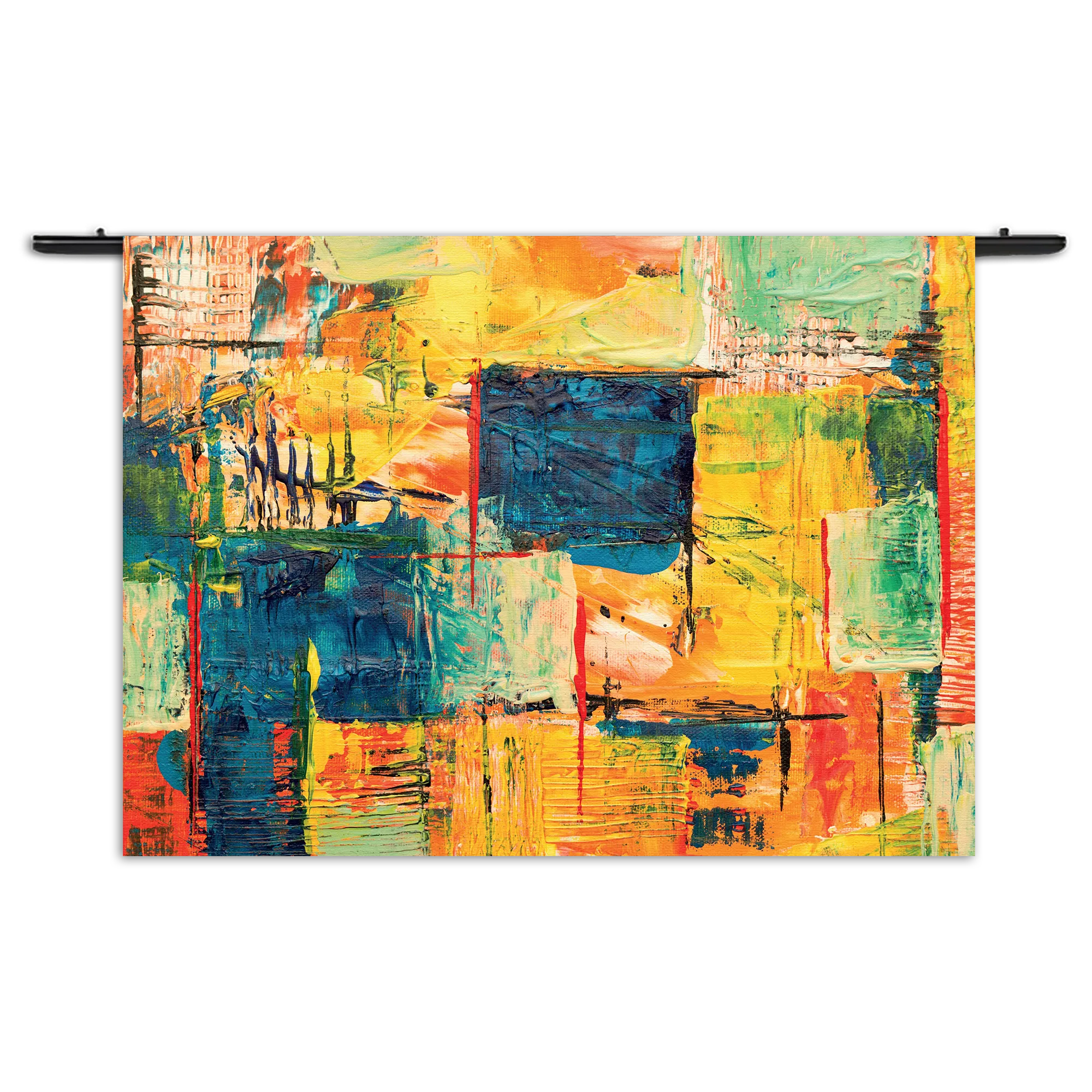 Wandkleed Kunst Mondriaan Stijl Kleurrijk Rechthoek Horizontaal Template 50 70 WK Horizontaal Abstract 103 1