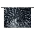 Wandkleed Zwart Witte Spiraaltunnel Rechthoek Horizontaal Template 50 70 WK Horizontaal Abstract 107 1