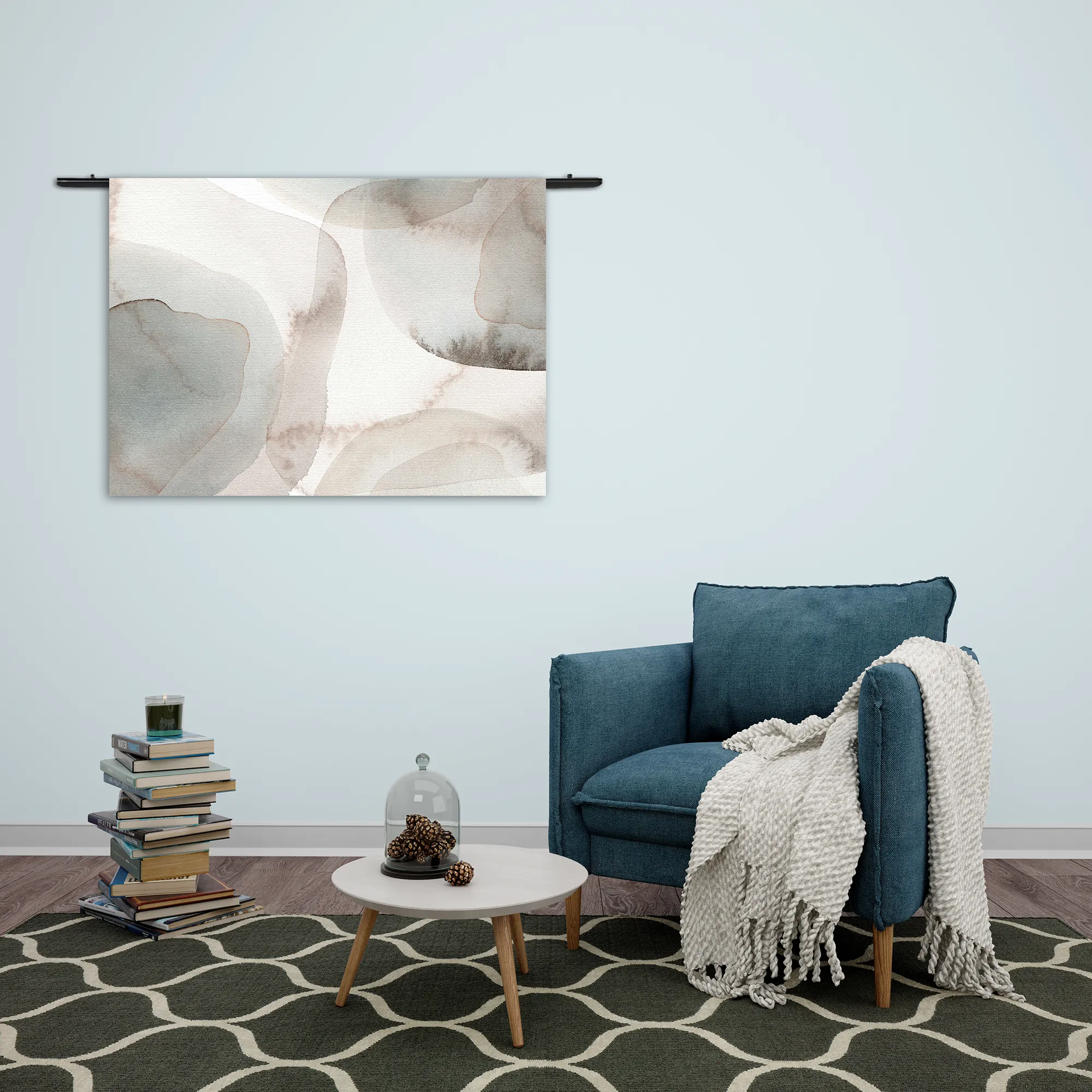 Wandkleed Abstract Rustige Tinten met Accent 03 Rechthoek Horizontaal Template 50 70 WK Horizontaal Abstract 108 2