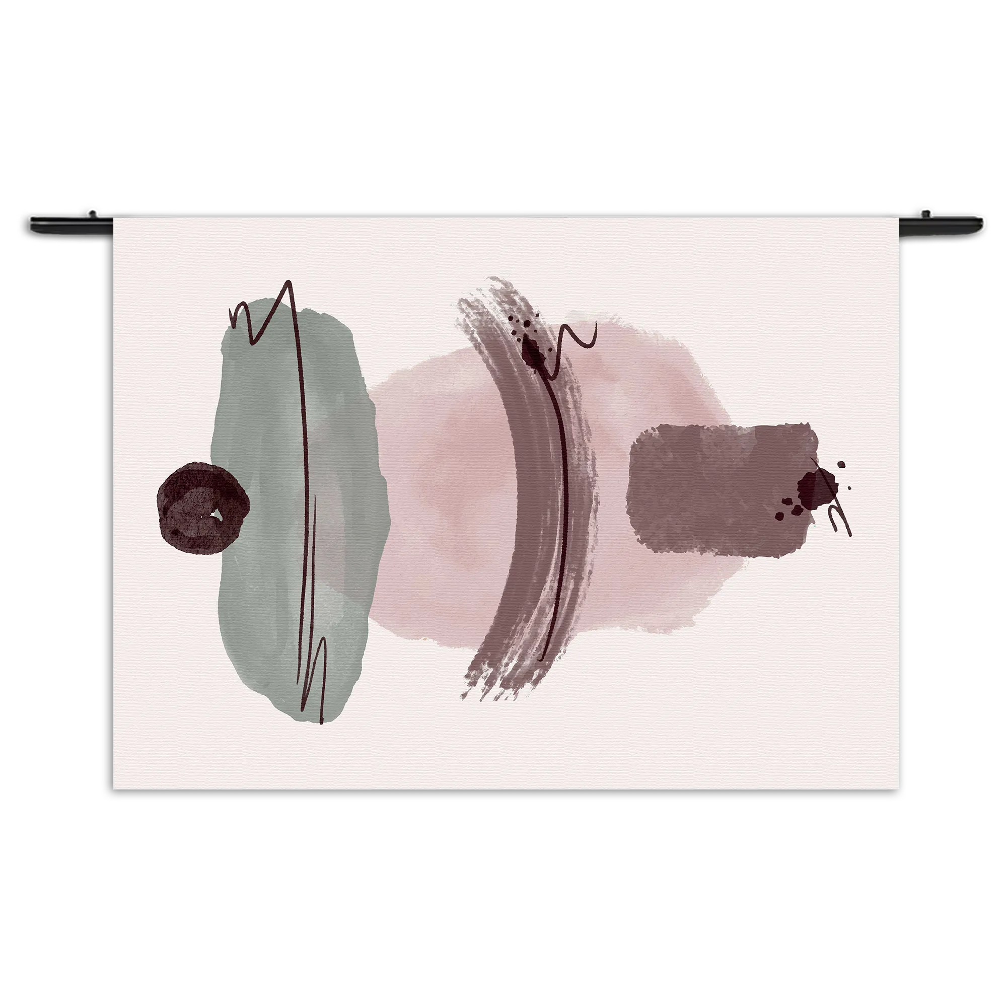 Wandkleed Scandinavisch Roze en Groen Tinten Rechthoek Horizontaal Template 50 70 WK Horizontaal Abstract 109 1