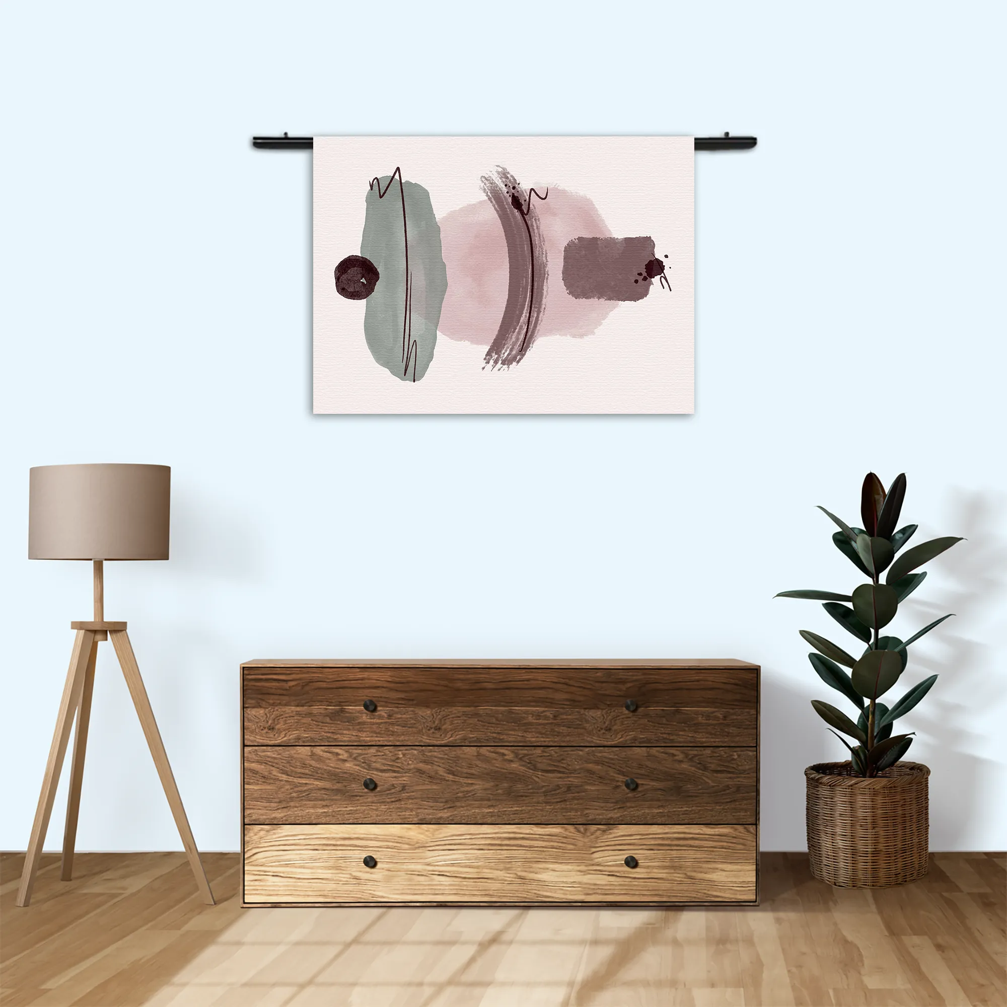 Wandkleed Scandinavisch Roze en Groen Tinten Rechthoek Horizontaal Template 50 70 WK Horizontaal Abstract 109 3