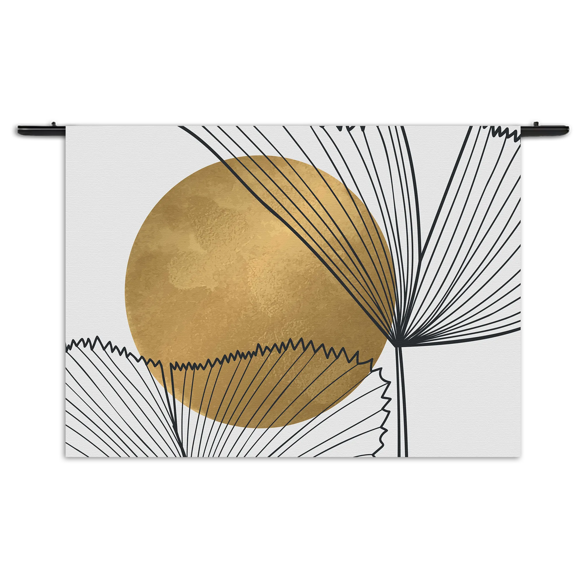 Template_50-70_WK_Horizontaal_Abstract_112-1 Wandkleed Scandinavisch Design Plant met Goud Element 01 Rechthoek Horizontaal Template 50 70 WK Horizontaal Abstract 112 1