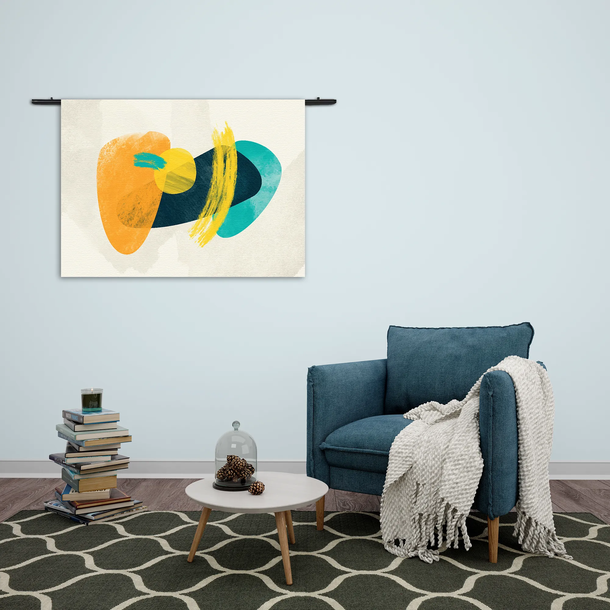 Wandkleed Scandinavisch Design Kleurrijk Rechthoek Horizontaal Template 50 70 WK Horizontaal Abstract 117 2