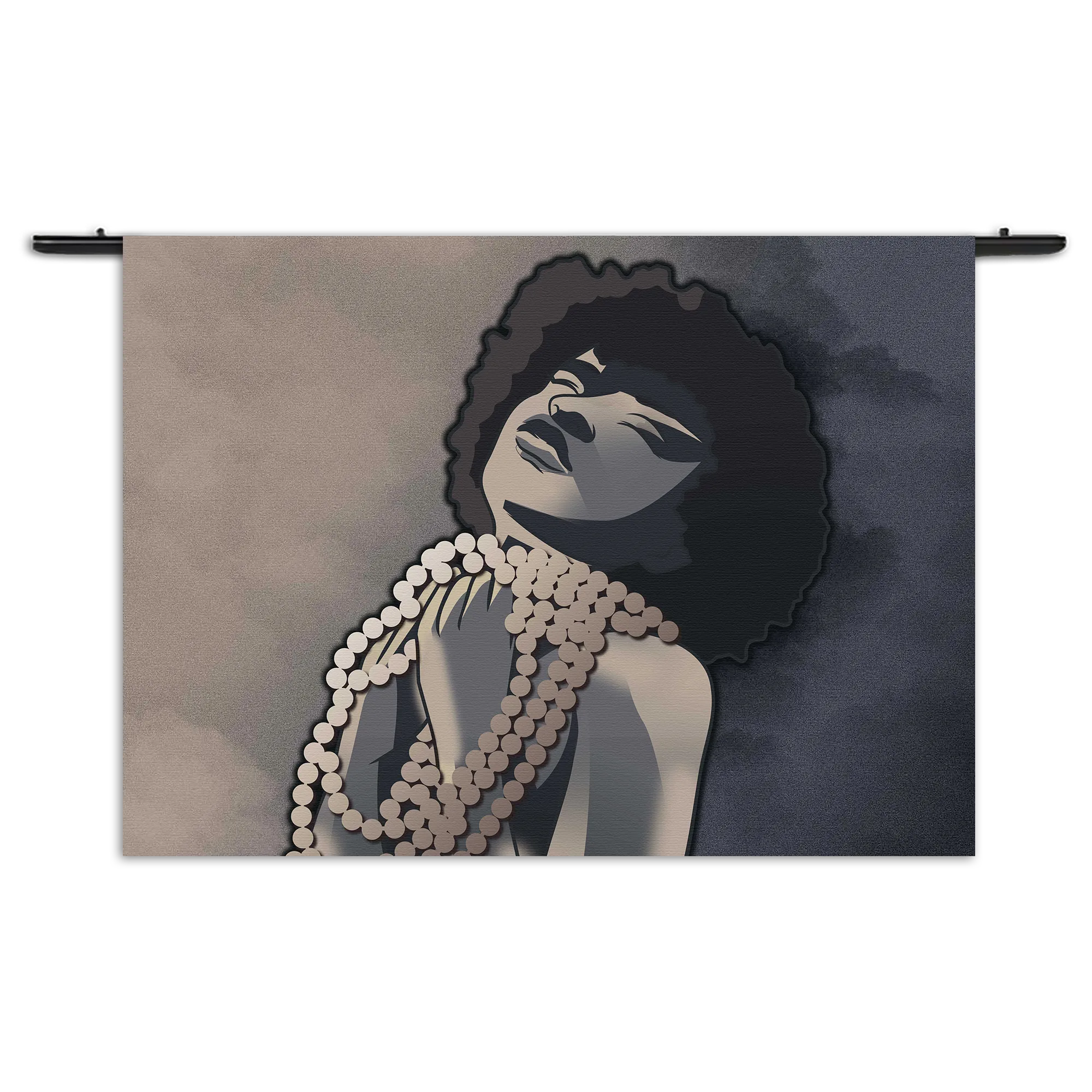 Wandkleed Afrikaanse Vrouw met Parelketting Kunst Rechthoek Horizontaal Template 50 70 WK Horizontaal Abstract 119 1