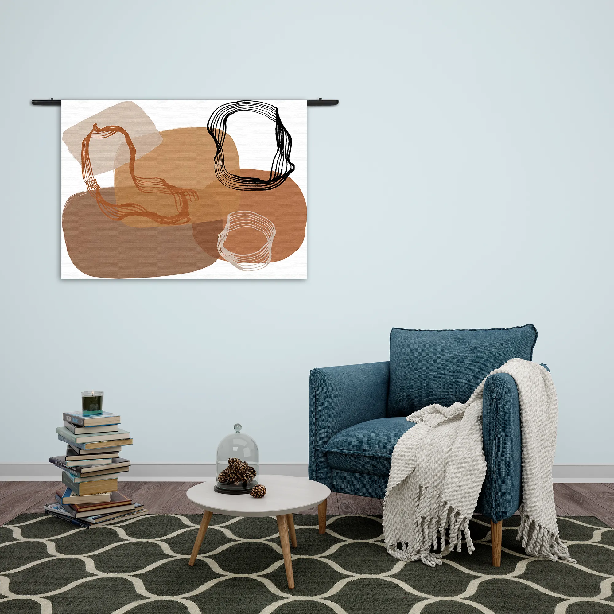 Wandkleed Naturel tinten scandinavisch 01 Rechthoek Horizontaal Template 50 70 WK Horizontaal Abstract 14 2