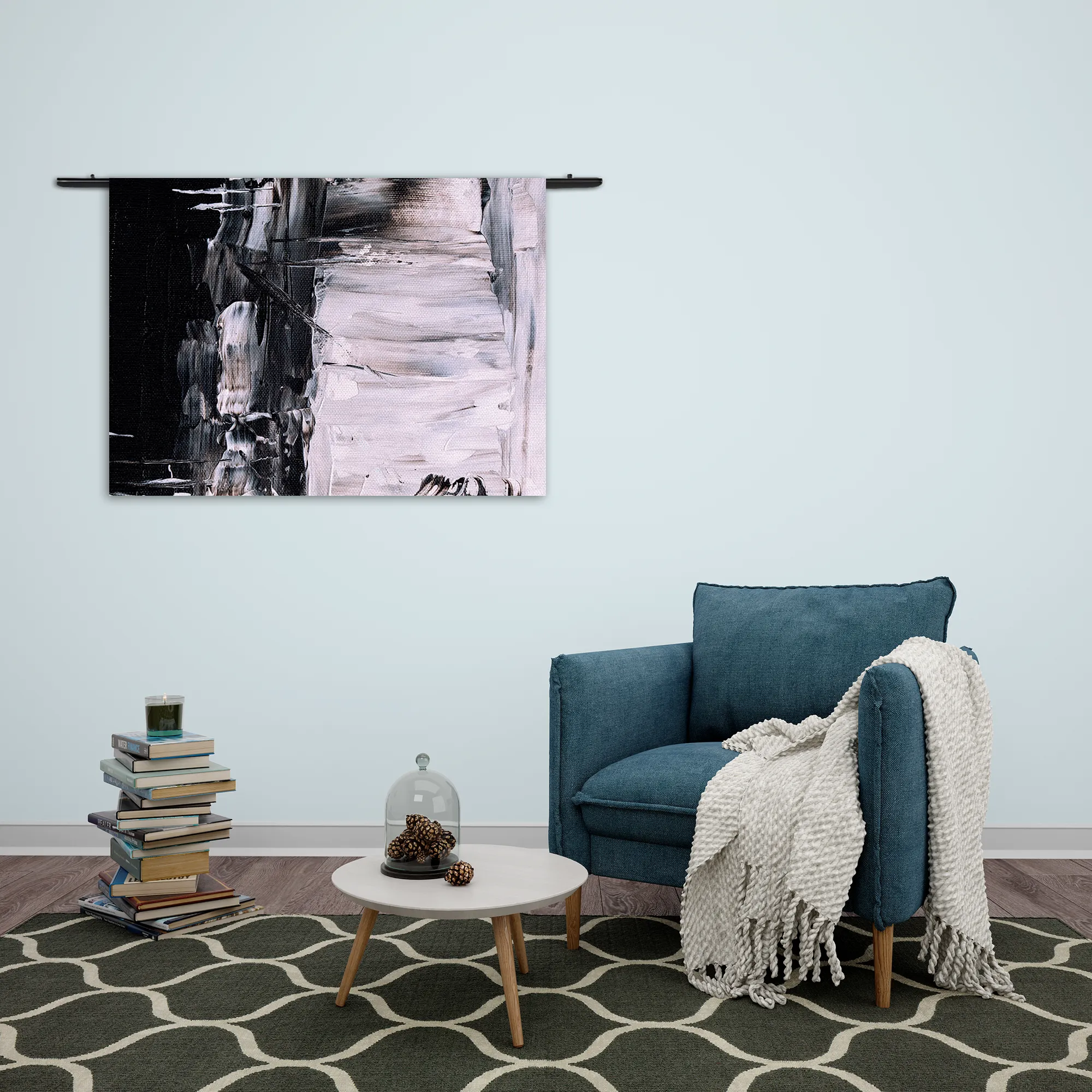 Template_50-70_WK_Horizontaal_Abstract_17-2 Wandkleed Zwart wit schilderwerk Rechthoek Horizontaal Template 50 70 WK Horizontaal Abstract 17 2