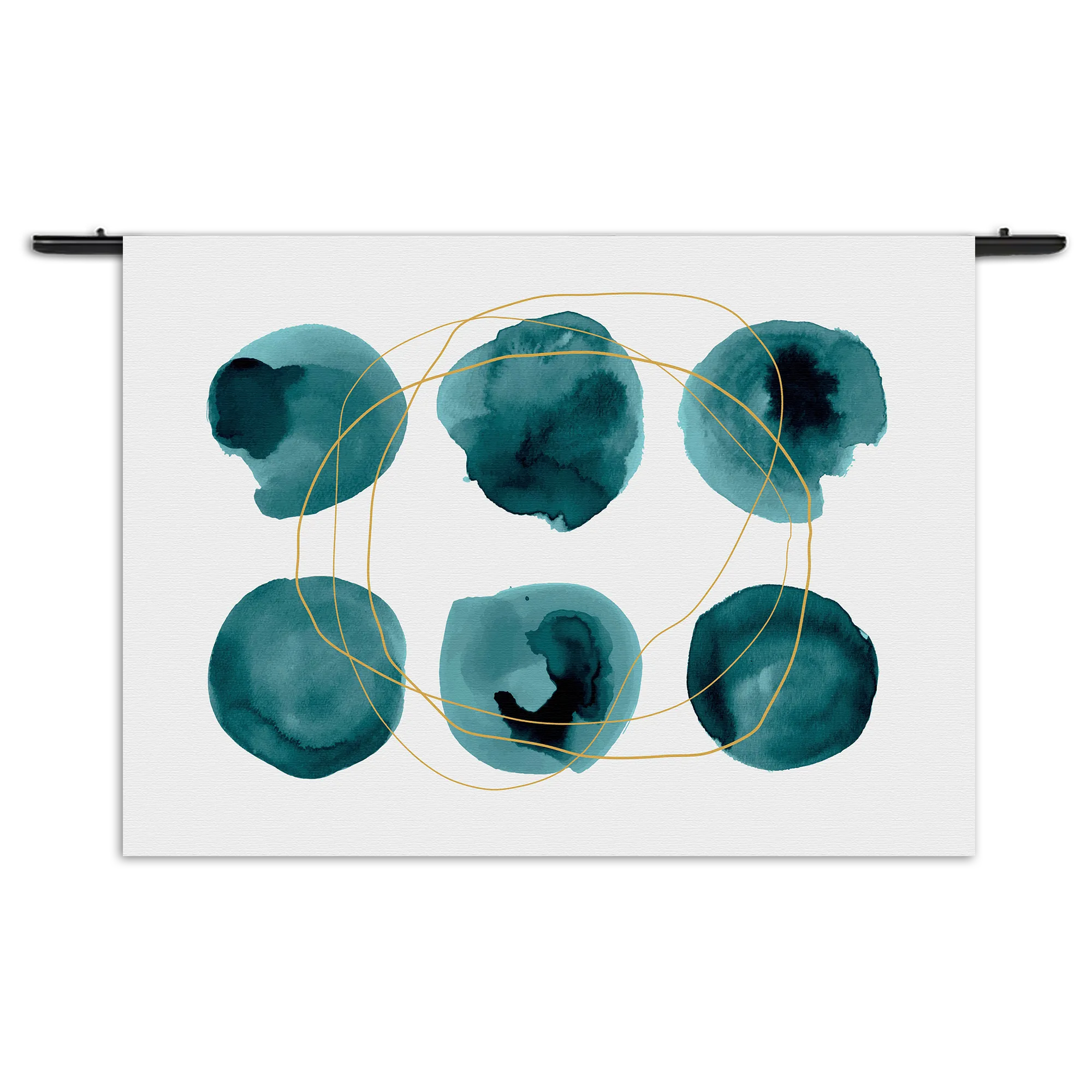 Wandkleed Scandinavisch Rond Patroon Groen Rechthoek Horizontaal Template 50 70 WK Horizontaal Abstract 29 1
