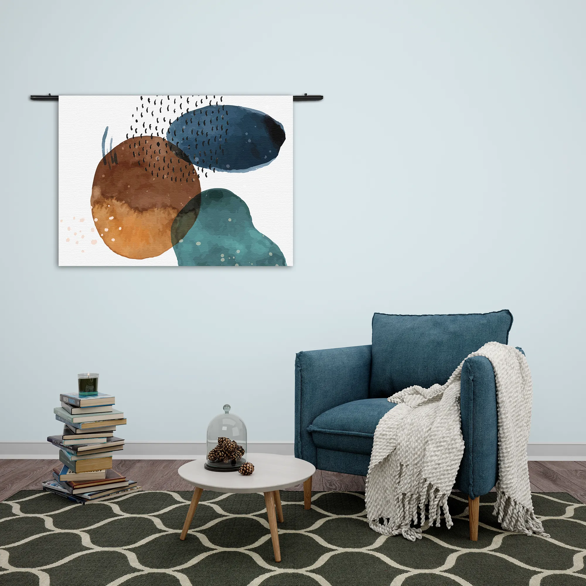 Wandkleed Abstract Cirkels Multikleur 02 Rechthoek Horizontaal Template 50 70 WK Horizontaal Abstract 34 2