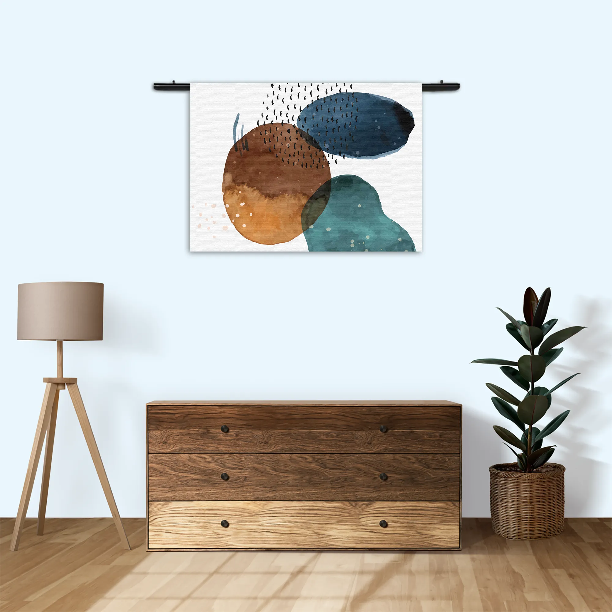 Wandkleed Abstract Cirkels Multikleur 02 Rechthoek Horizontaal Template 50 70 WK Horizontaal Abstract 34 3