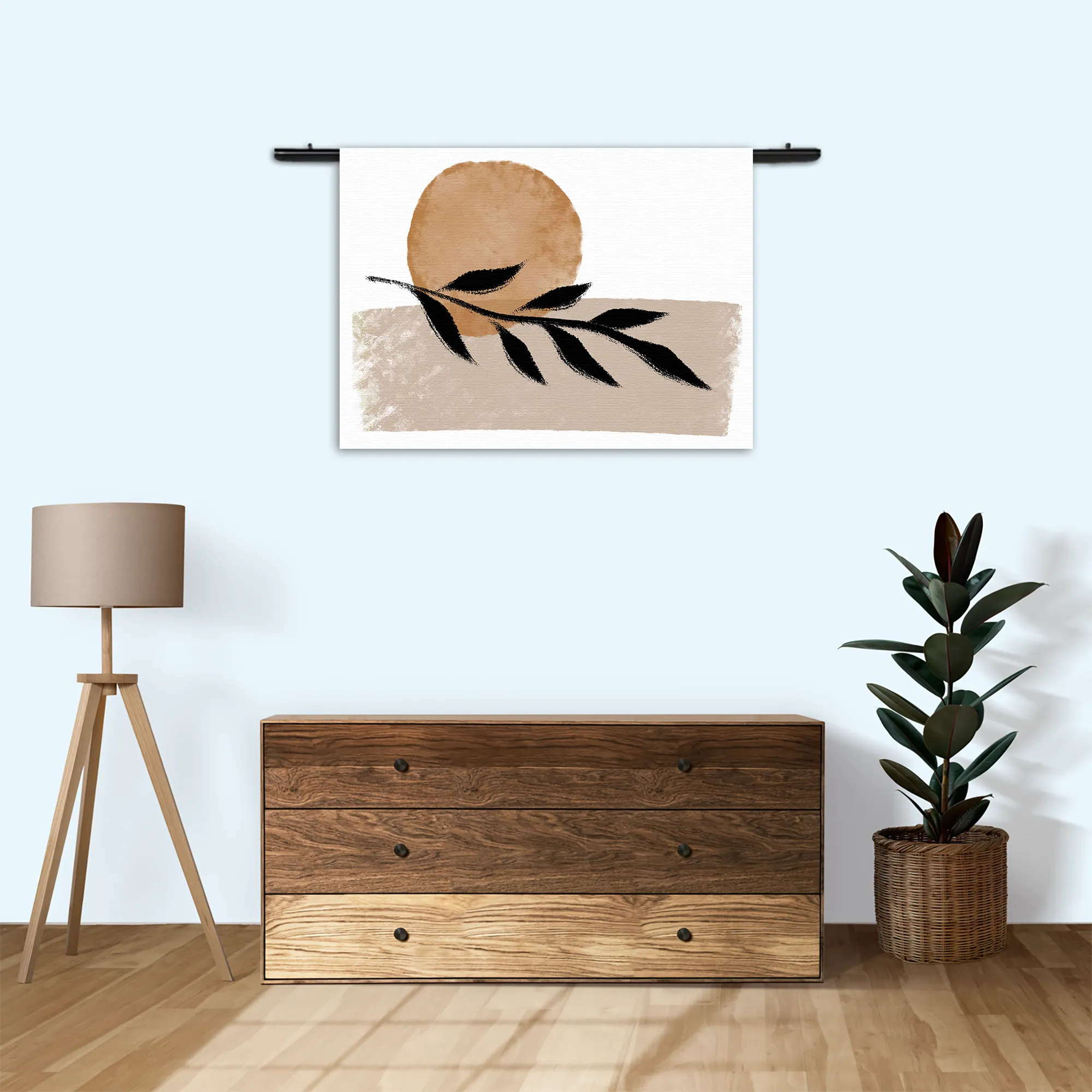 Wandkleed Scandinavisch Patroon met Bloem 02 Rechthoek Horizontaal Template 50 70 WK Horizontaal Abstract 40 3