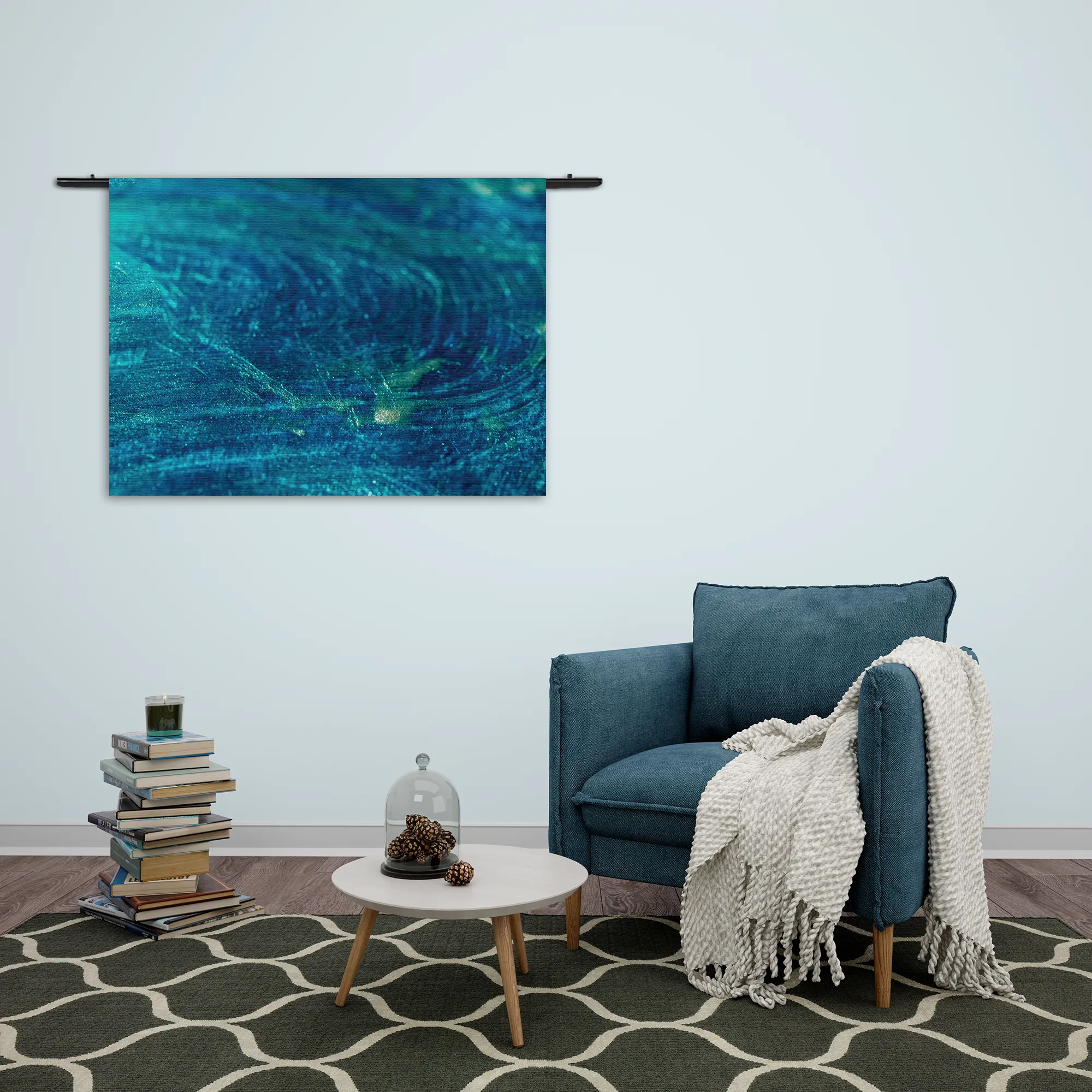 Wandkleed Blue Ice Rechthoek Horizontaal Template 50 70 WK Horizontaal Abstract 54 2