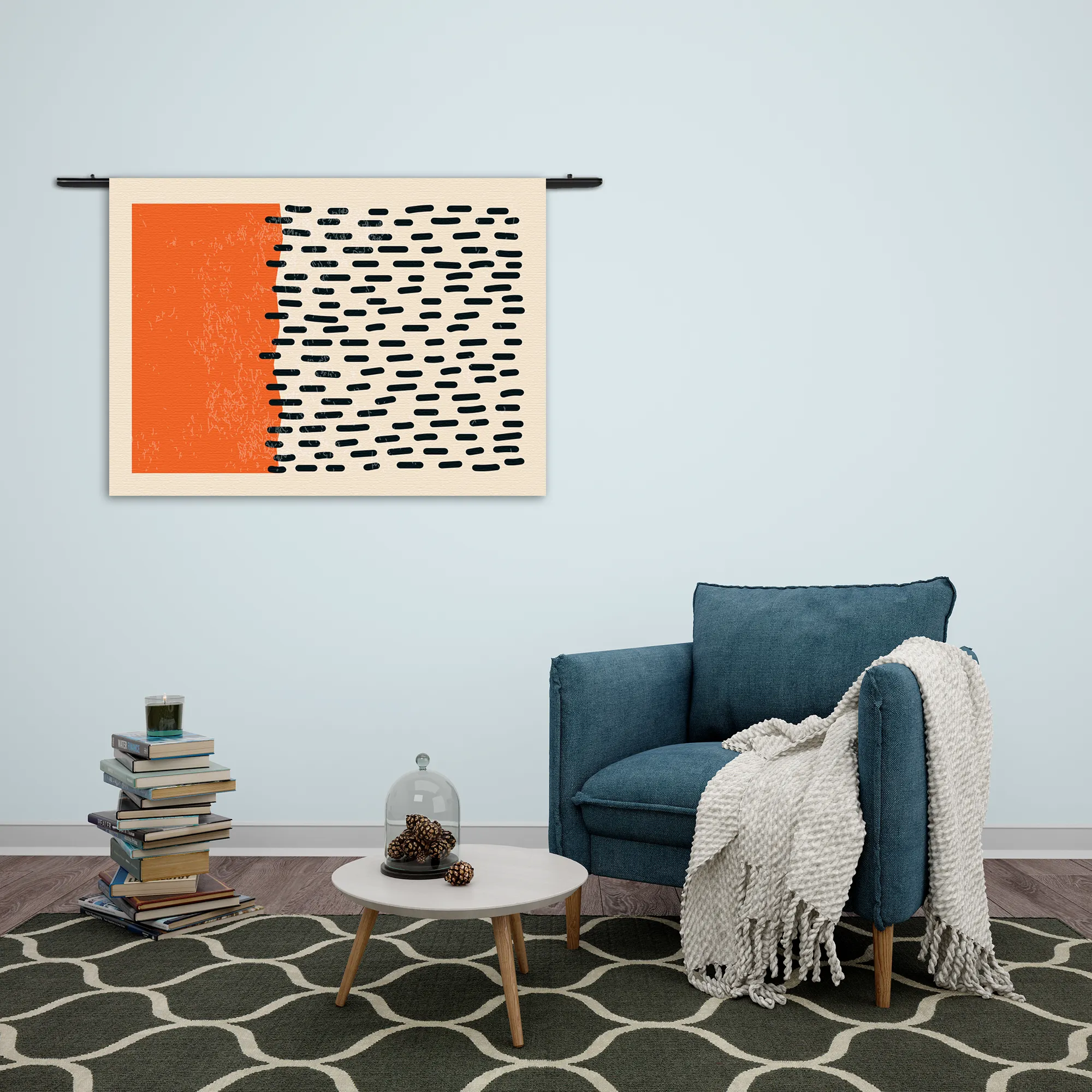 Wandkleed Scandinavisch Oranje Rechthoek Horizontaal Template 50 70 WK Horizontaal Abstract 60 2