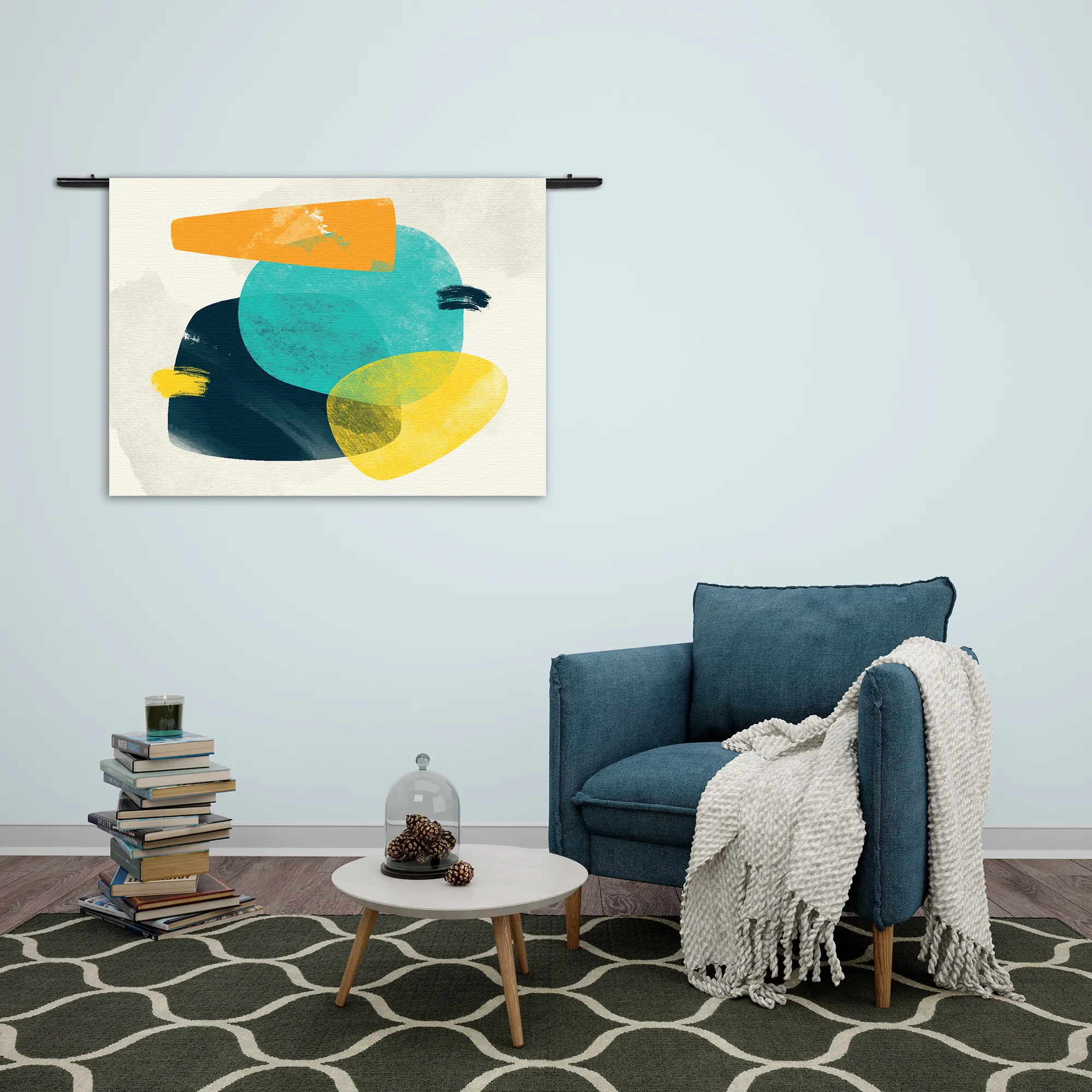 Wandkleed Kleurrijk Abstract 02 Rechthoek Horizontaal Template 50 70 WK Horizontaal Abstract 68 2