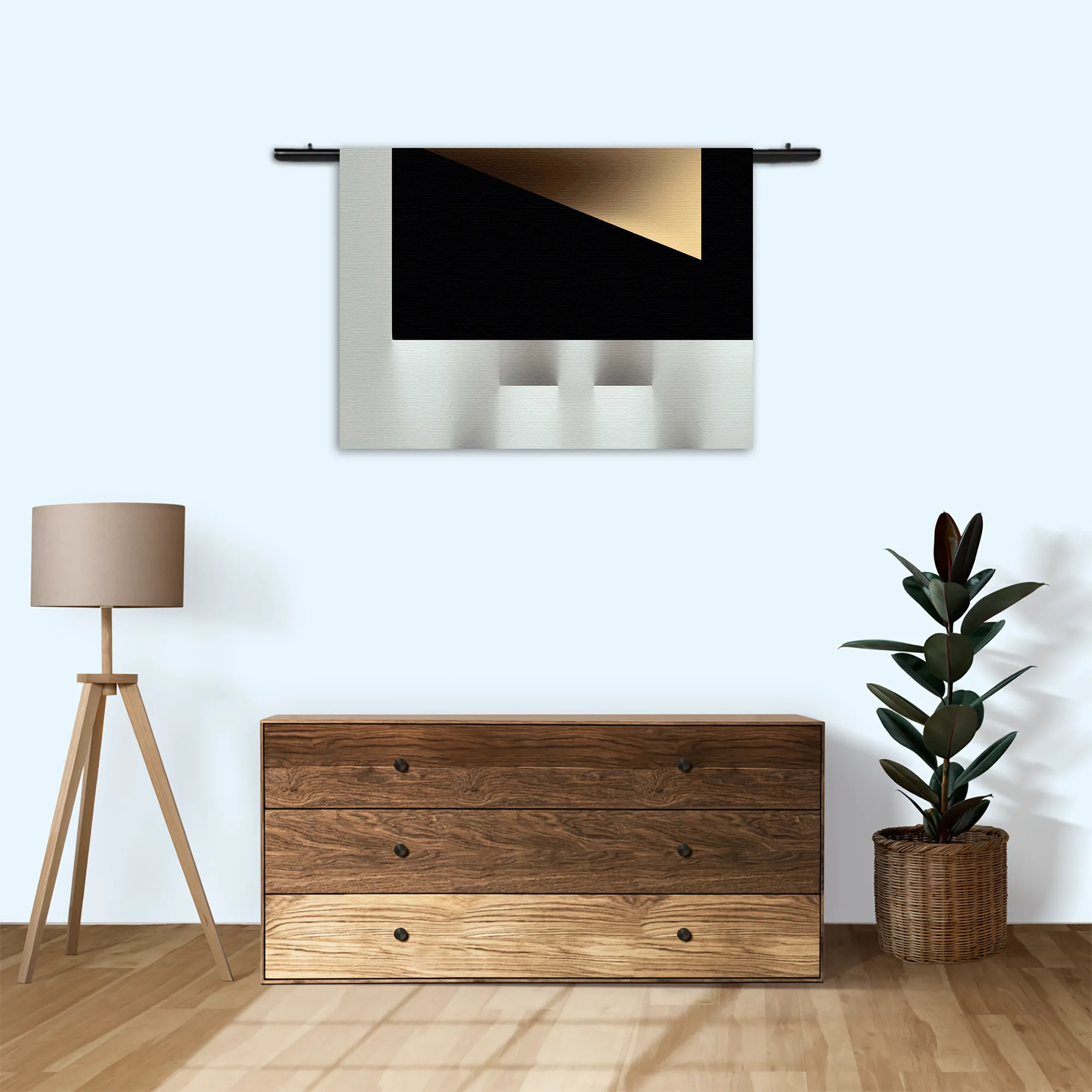 Wandkleed Scandinavisch Wit met Zwart Element 03 Rechthoek Horizontaal Template 50 70 WK Horizontaal Abstract 73 3