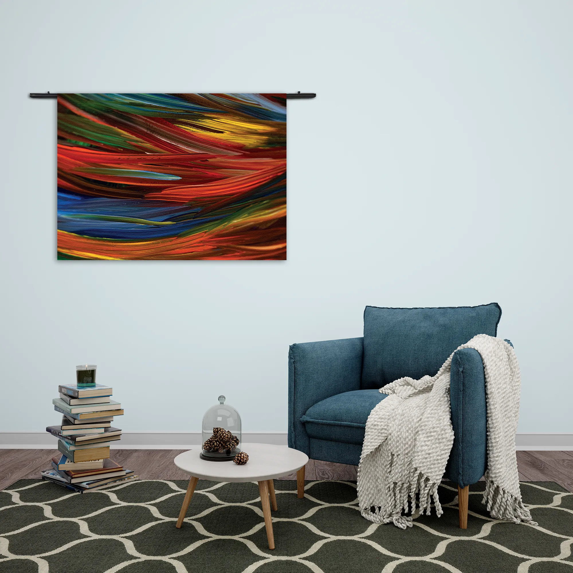 Template_50-70_WK_Horizontaal_Abstract_75-2 Wandkleed Geschilderde Strepen Kleurrijk Rechthoek Horizontaal Template 50 70 WK Horizontaal Abstract 75 2