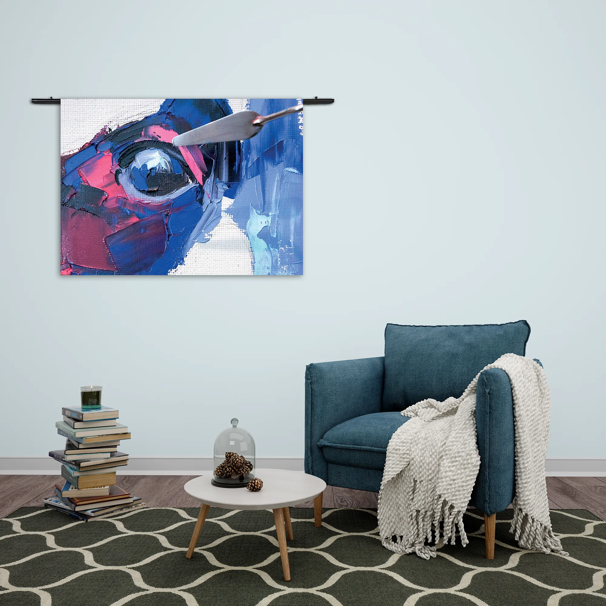 Wandkleed Niet Afgeschilderde Dierenkop Kleurrijk Rechthoek Horizontaal Template 50 70 WK Horizontaal Abstract 76 2