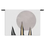 Wandkleed Blad met Goud en Zilvere Elementen Rechthoek Horizontaal Template 50 70 WK Horizontaal Abstract 78 1