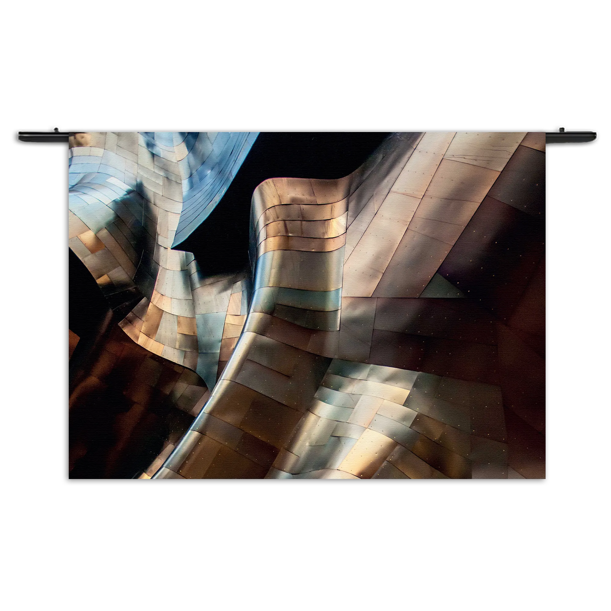 Wandkleed Gebogen Stalen Platen - Twisted Metal Rechthoek Horizontaal Template 50 70 WK Horizontaal Abstract 82 1