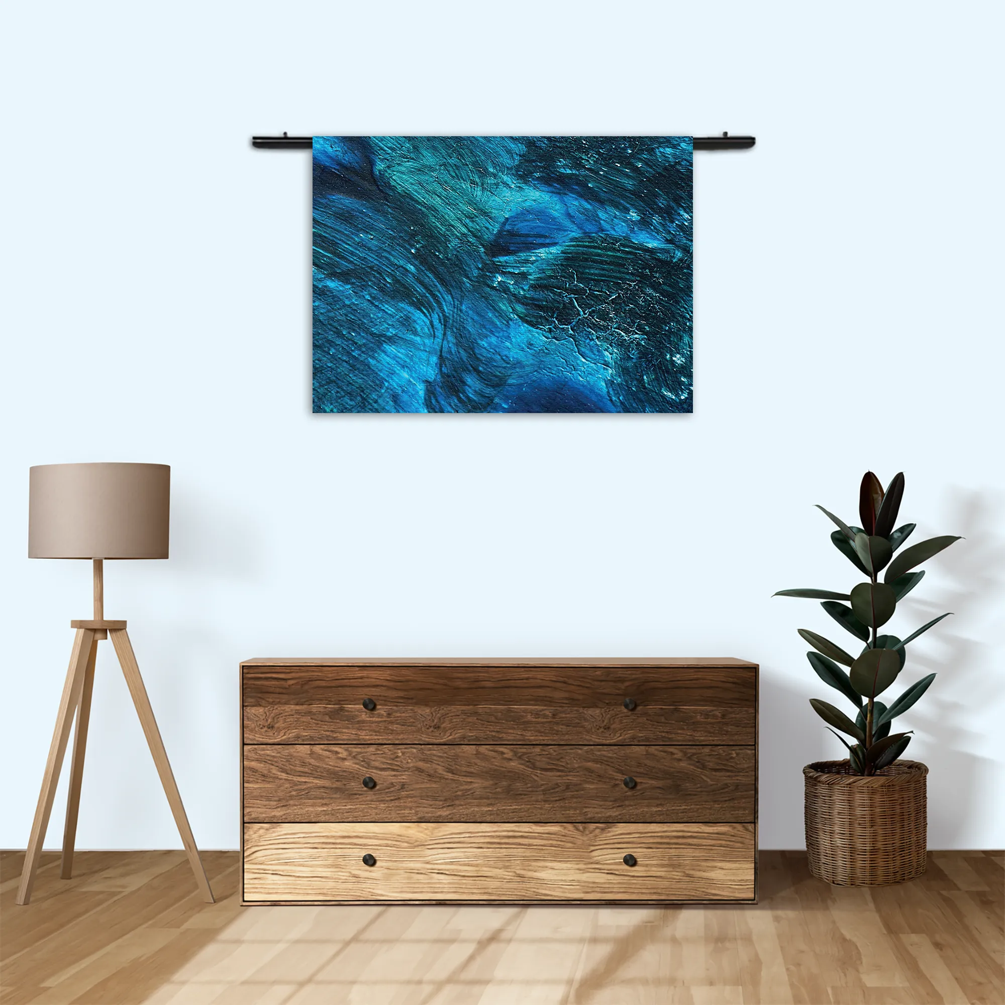 Wandkleed Abstrat Blauw Rechthoek Horizontaal Template 50 70 WK Horizontaal Abstract 84 3