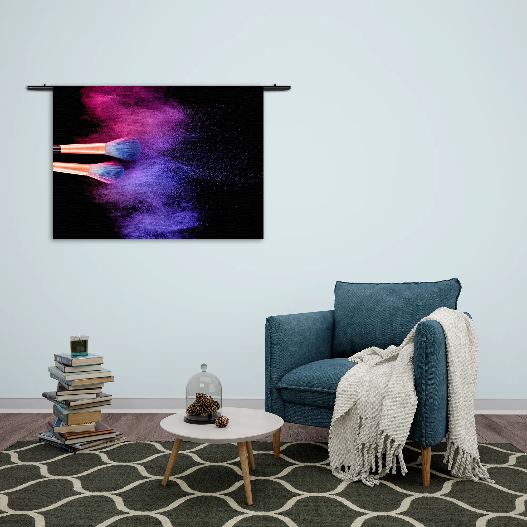 Wandkleed Make up Poederkwasten Kleurrijk Rechthoek Horizontaal Template 50 70 WK Horizontaal Beauty 4 2