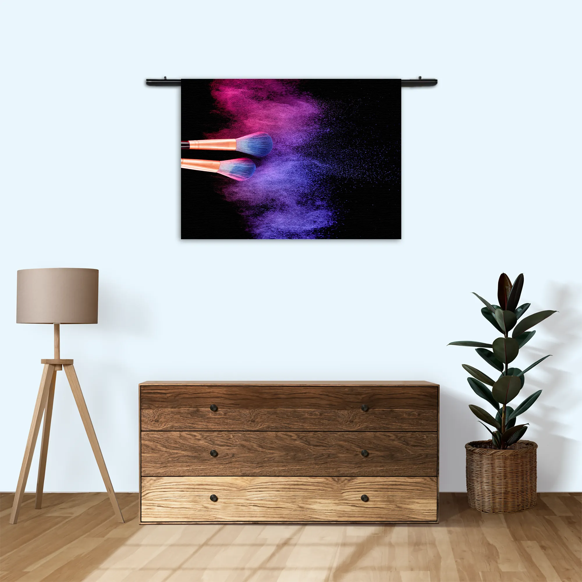 Wandkleed Make up Poederkwasten Kleurrijk Rechthoek Horizontaal Template 50 70 WK Horizontaal Beauty 4 3