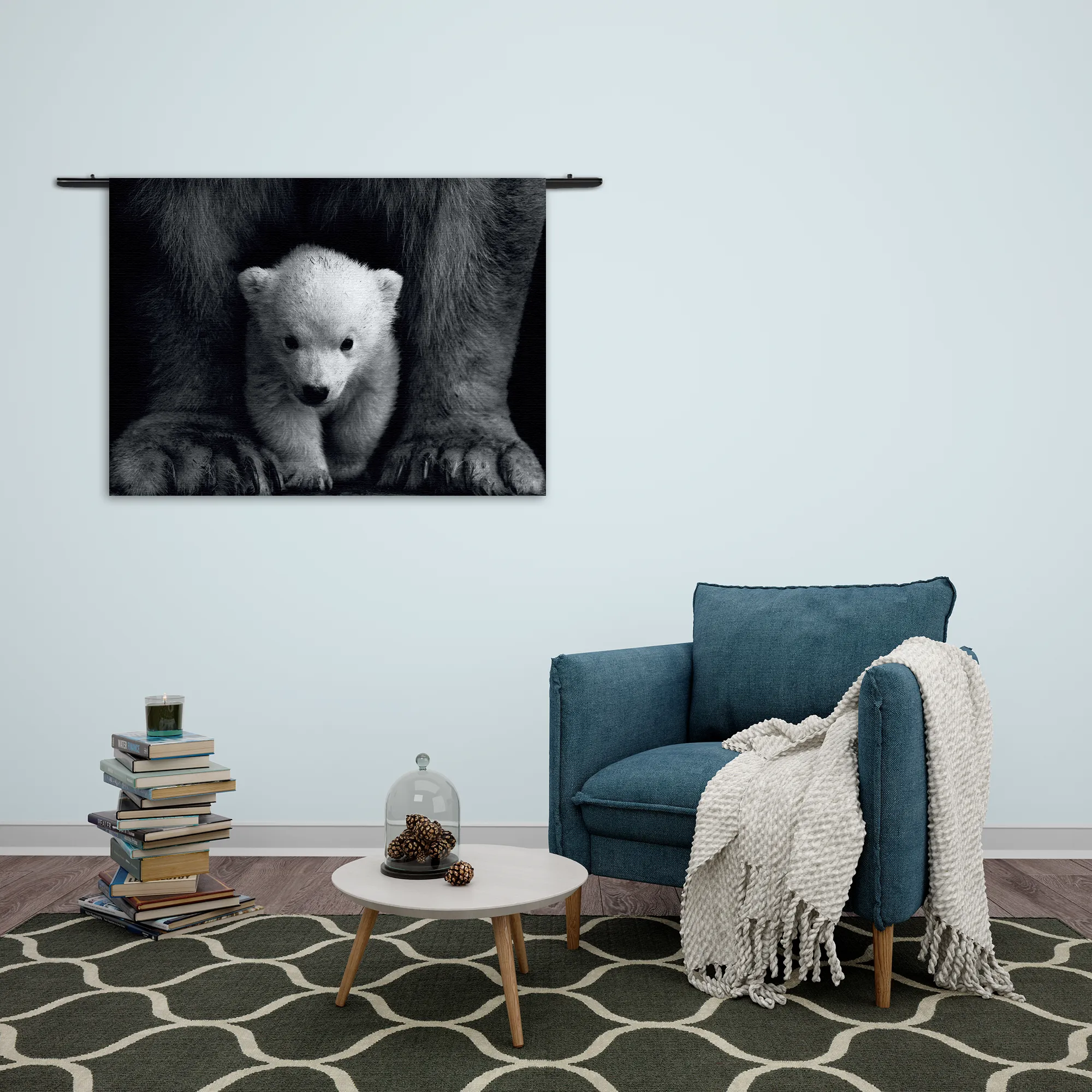 Wandkleed Het Beschermde Welpje Rechthoek Horizontaal Template 50 70 WK Horizontaal Dieren 22 2