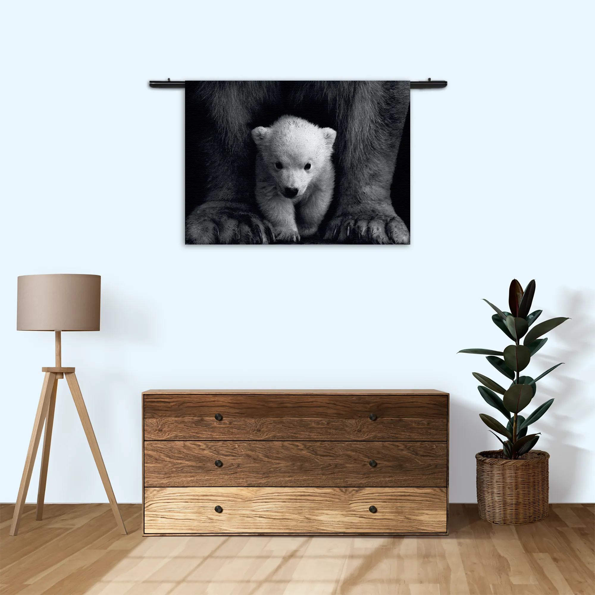 Wandkleed Het Beschermde Welpje Rechthoek Horizontaal Template 50 70 WK Horizontaal Dieren 22 3