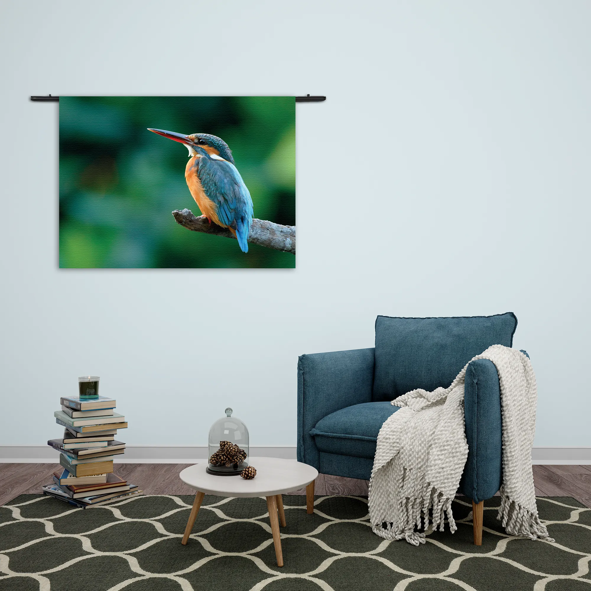 Wandkleed De Ijsvogel Rechthoek Horizontaal Template 50 70 WK Horizontaal Dieren 51 2