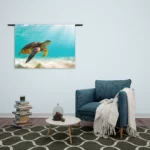 Wandkleed Zeeschildpad In Helderblauw Water 04 Rechthoek Horizontaal Template 50 70 WK Horizontaal Dieren 58 2