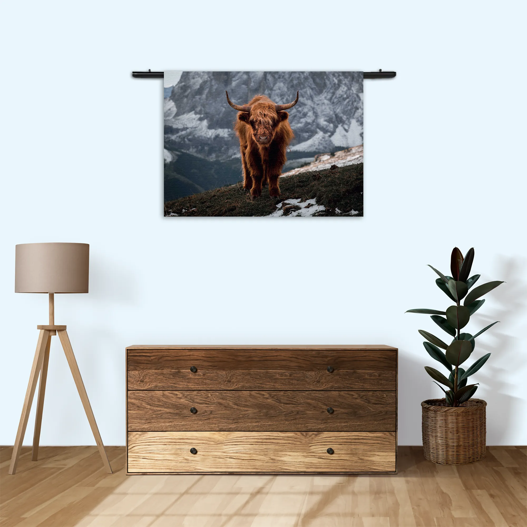 Wandkleed Bizon Van Het Gebergten Rechthoek Horizontaal Template 50 70 WK Horizontaal Dieren 71 3