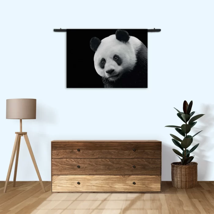 Wandkleed Pandabeer Zwart Wit 02 Rechthoek Horizontaal Template 50 70 WK Horizontaal Dieren 74 3