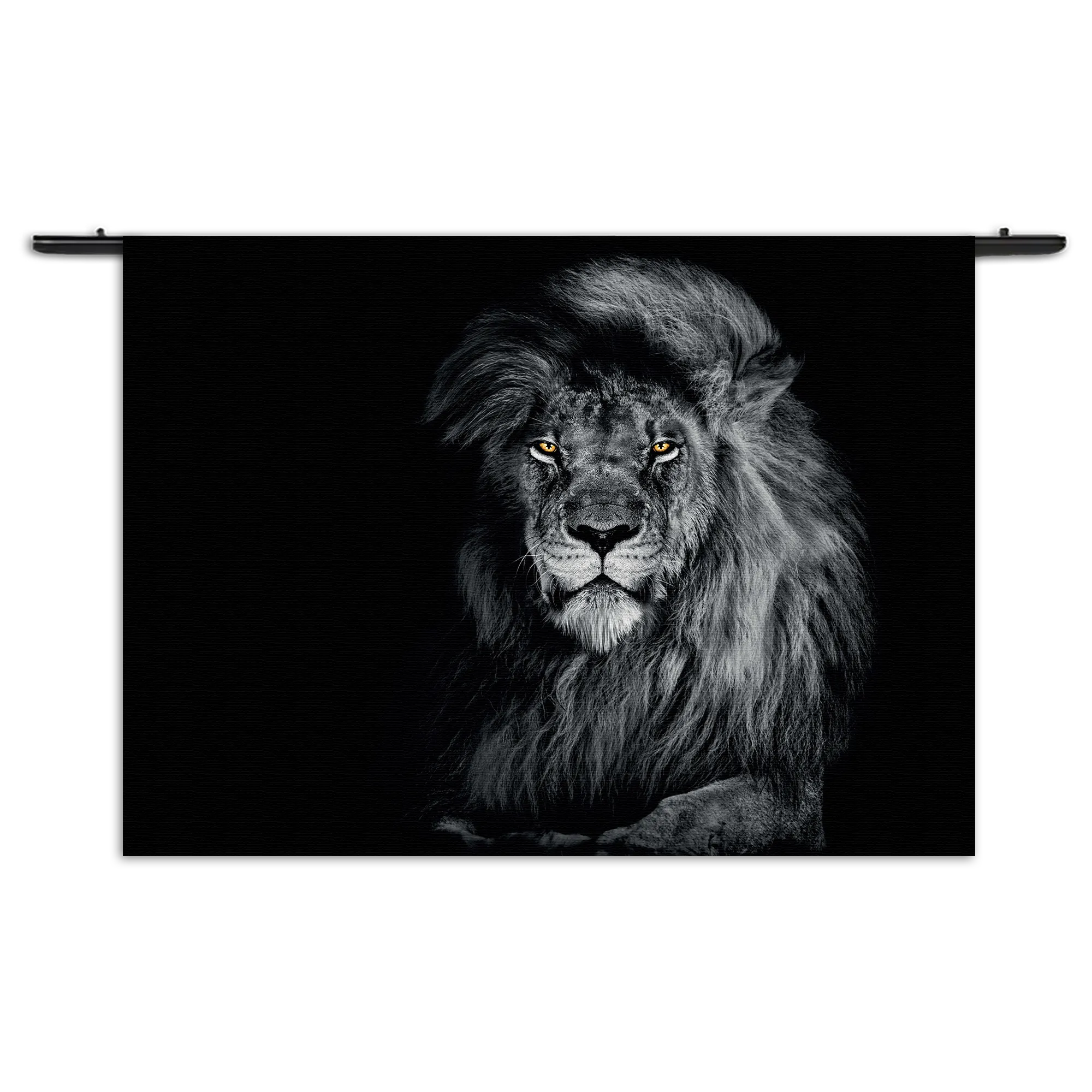 Wandkleed De Zwart Witte Leeuw Rechthoek Horizontaal Template 50 70 WK Horizontaal Dieren 75 1