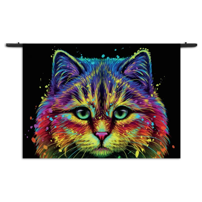 Wandkleed Colored Cat Rechthoek Horizontaal Template 50 70 WK Horizontaal Dieren 76 1