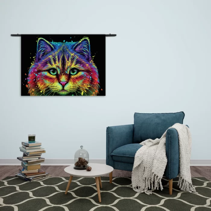Wandkleed Colored Cat Rechthoek Horizontaal Template 50 70 WK Horizontaal Dieren 76 2